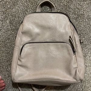 Beige Leather BackPack